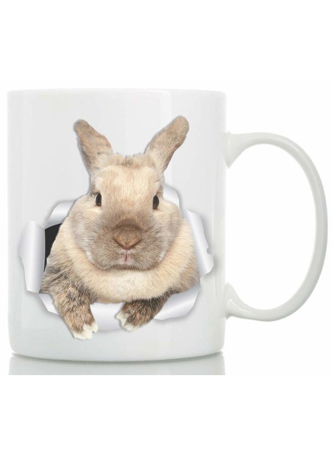 Winston Bear Rascally Rabbit Mug - Funny Bunny Coffee Mug - Perfect Bunny Gifts - Cute Rabbit Tea Cup (11oz) - Image 1