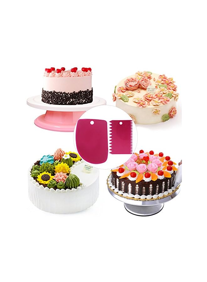 Raxoom Scraper Smoother Tool Set, DaKuan 12 pcs Cake Smoothing Cutter Plate Tool Combo, Cake Icing Scrapper Cake Edge Decorating Tool. - Image 3