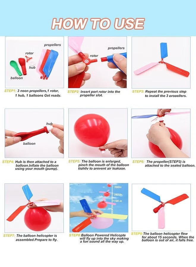 واي جيه الأطفال لعبة البالون المروحية (4 حزمة) يوم هدية عيد ميلاد المفضلة! لعب الطائر للفتيان والفتيات -لعب رياضي في الهواء الطلق ل 7 8 9 10 سنة - Image 3