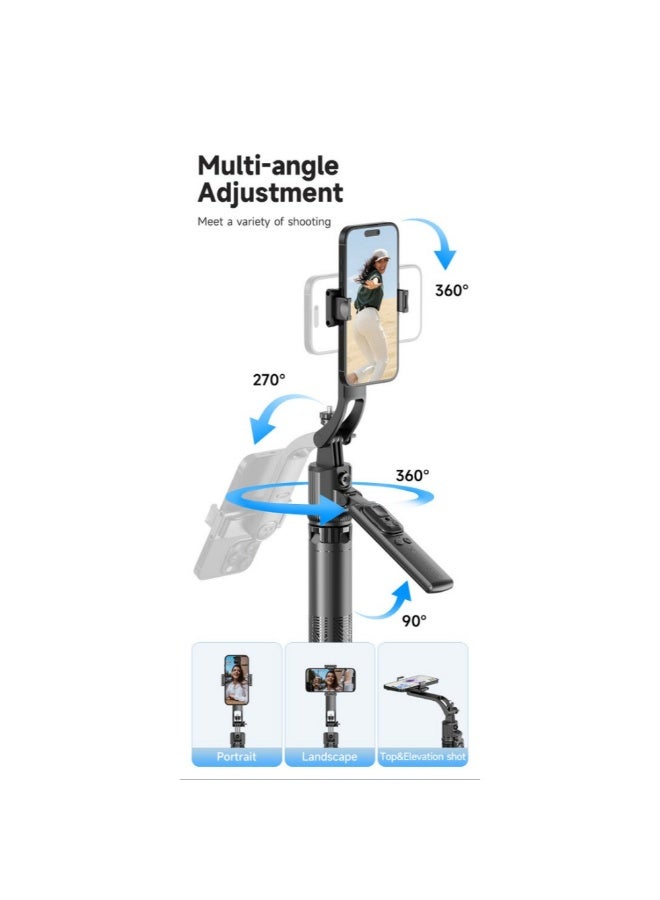 ACLIX AI Smart Tracking Gimbal Quadrapod – Gesture Control, 1635mm Extendable Selfie Stick Stand with Bluetooth Remote - Image 3