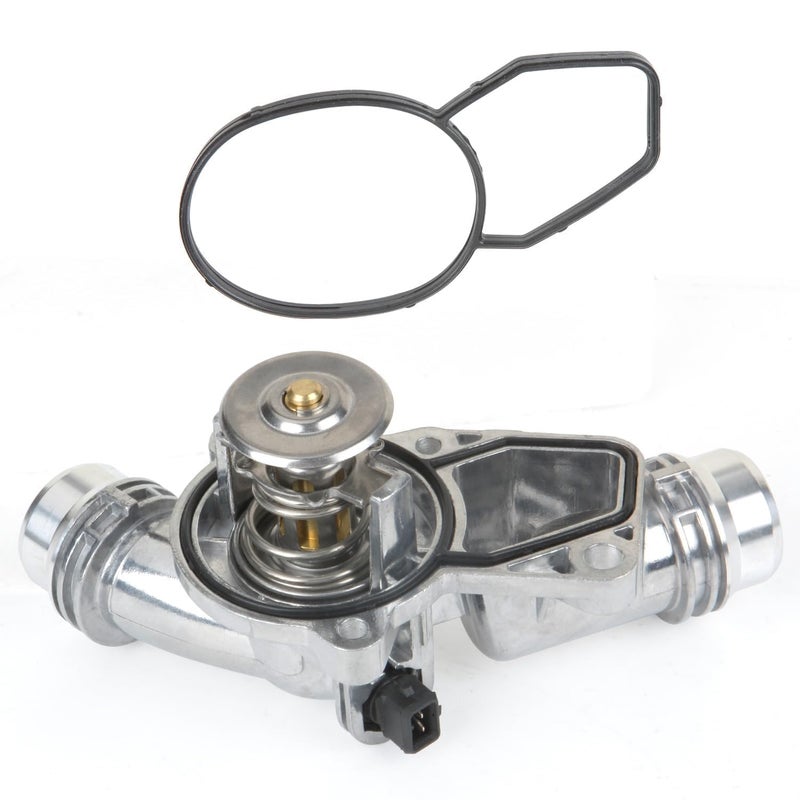 Aluminum Engine Coolant Thermostat Housing Assembly Compatible with BMW E36 E39 E46 E53 E85 X3 X5 Z3 Z4 320i 323i 325i 328i 330i 525i 530i 25L 28L 30L L6 OE 11531437040