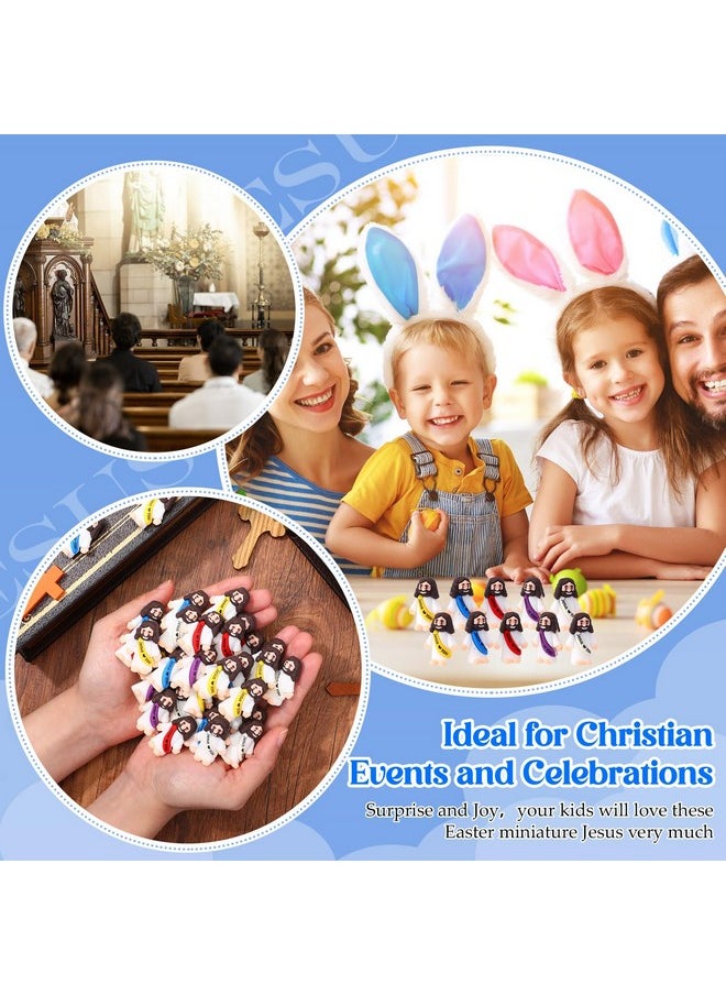 Bememo 50 Pcs Mini Jesus Figures Easter Jesus Loves You Jesus Toys Little Jesus Figures To Hide And Seek Sunday School Religious Party Favors Gift For Easter Egg Stuffers (Fresh Color)  - Image 4