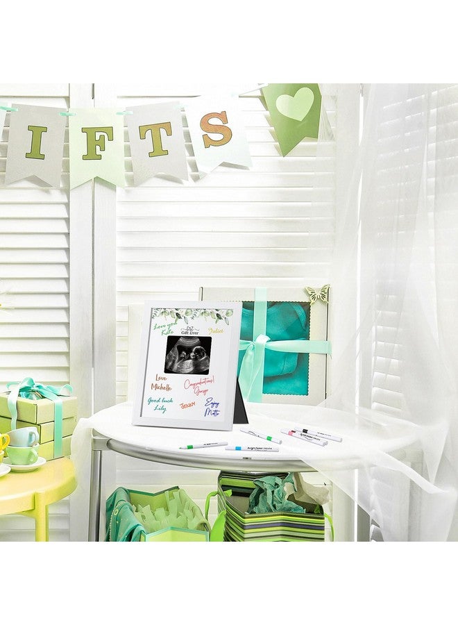 Maitys Ultrasound Picture Frame Baby Shower Sonogram Picture Frame Baby Shower Sign in Guest Book Alternatives Gender Reveal Pregnancy Keepsake Gift for Expecting Parents with 12 Acrylic Markers - Image 5