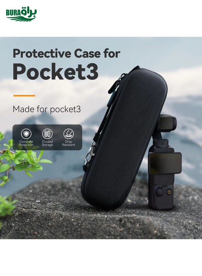 BURAQ For DJI Osmo Pocket 3 Camera TELESIN Portable Carrying Bag Storage Case(Black)  - Image 2