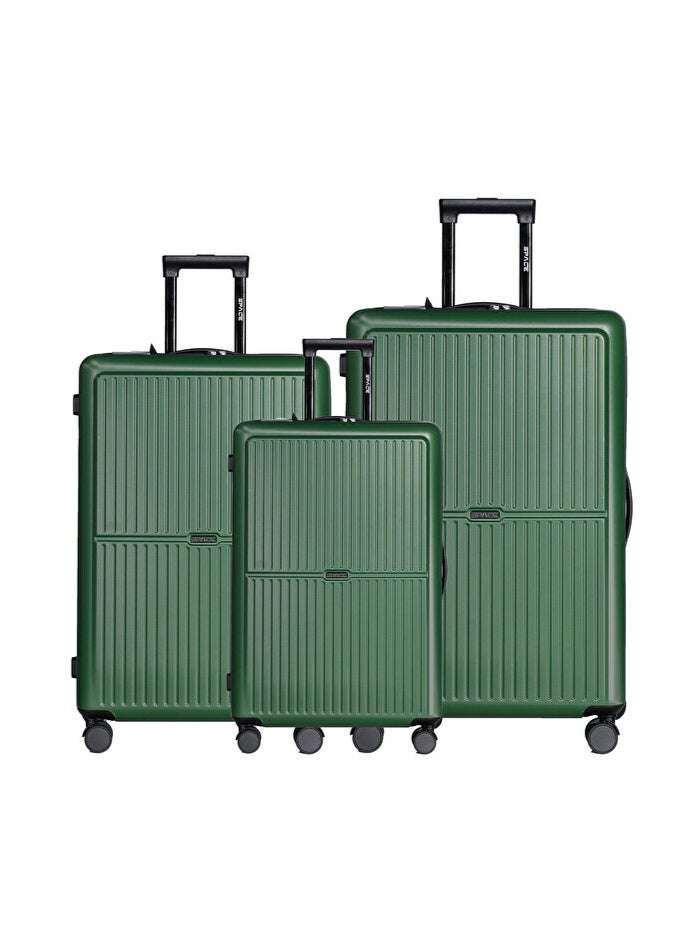 Space Luggage Set, ABS Material including Carry On Cabin Sizes, 20/24/28 Inches, Green - Image 1