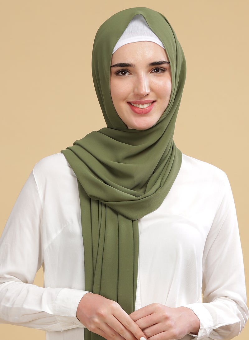 Moja Premium Georgette Hijab - Sage Green - Image 2