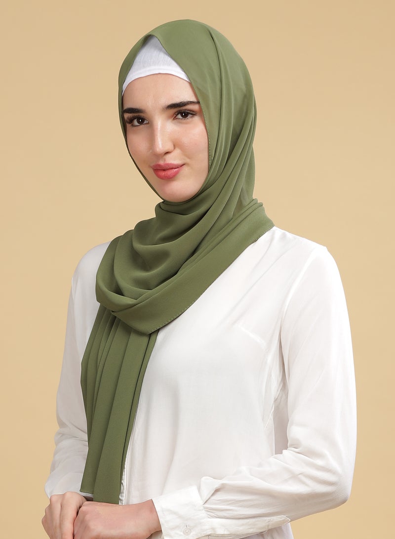 Moja Premium Georgette Hijab - Sage Green - Image 3