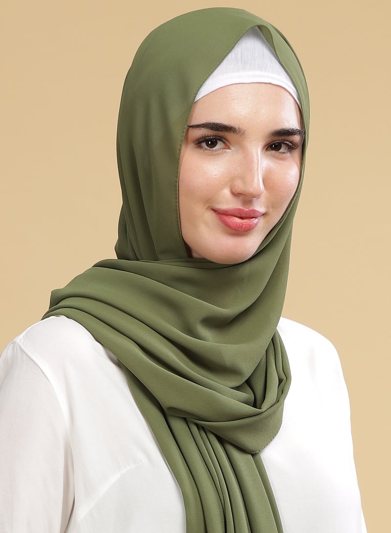 Moja Premium Georgette Hijab - Sage Green - Image 4