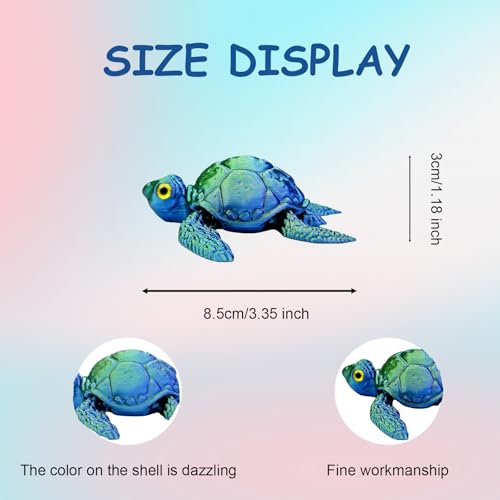 MAVLENT 3D Printed Turtle Animals Toys 4PCS Flexible Fidget Toys for Adults Home Office Decor Stocking Stuffers Bulk Birthday Party Halloween - Image 5