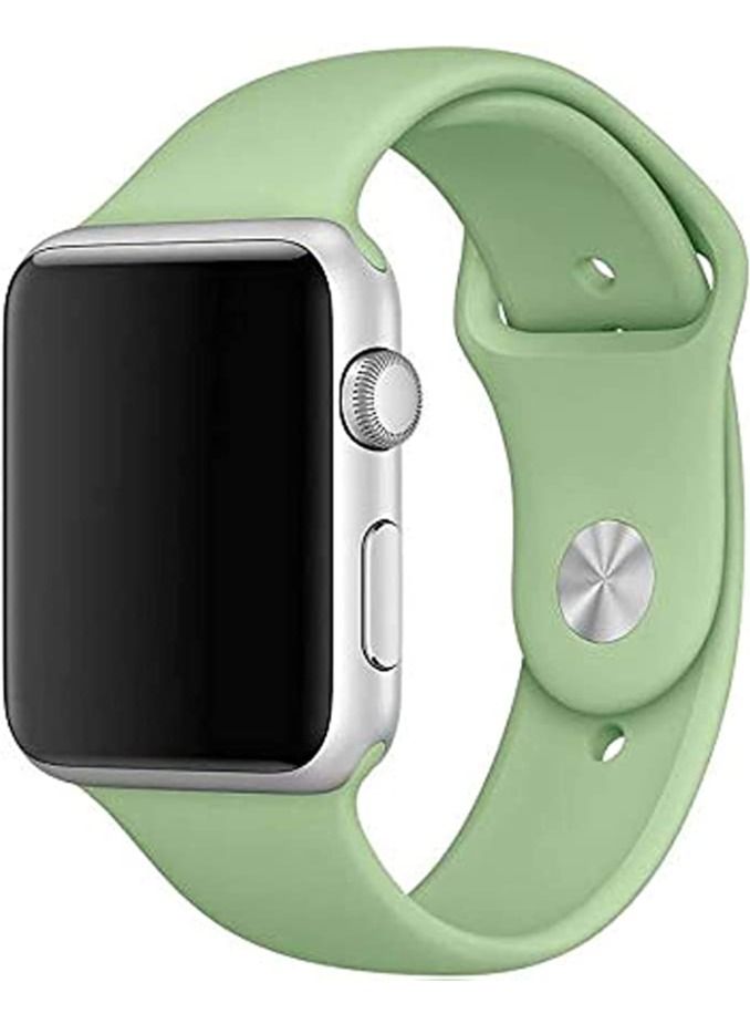 Sport Band for Apple Watch 44mm 42mm 45mm 49MM, Soft Silicone Strap Replacement iWatch Bands for Apple Watch Sport Series 4/5/6/7/8/Se -   (Mint Green) M/L