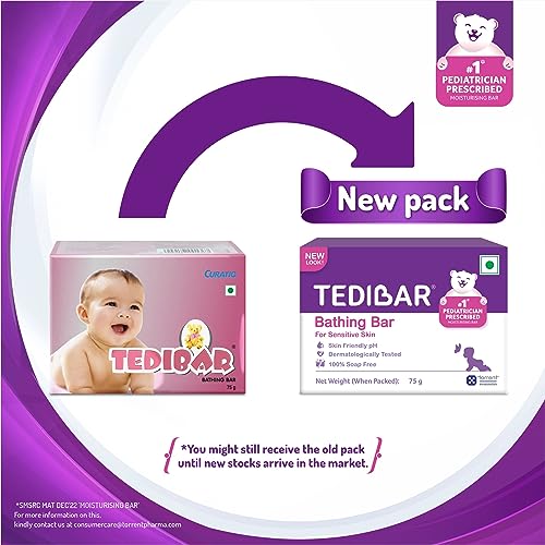 Tedibar Moisturising Baby Bathing Bar with Skin Friendly PH|100% Soap Free|Prevents Dryness & Rashes|Dermatologically Tested 75gm x Pack of 6 - Image 4
