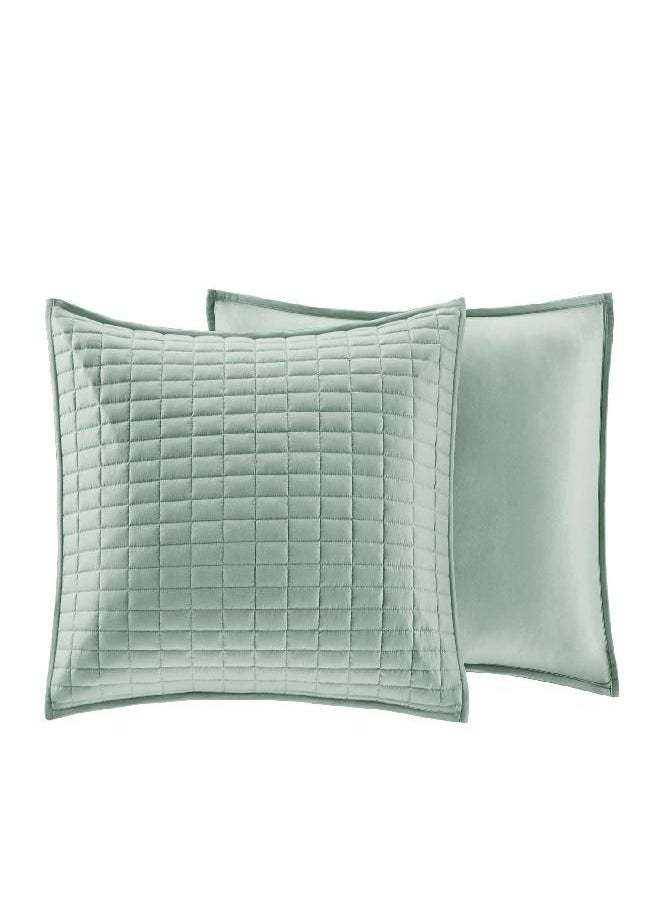 Comfort Spaces Comfort Spaces Kienna Quilt Set-Luxury Double Sided Stitching Design All Season, Lightweight, Coverlet Bedspread Bedding, Matching Shams, Bedspread Queen (102"x118"), Seafoam  - Image 2
