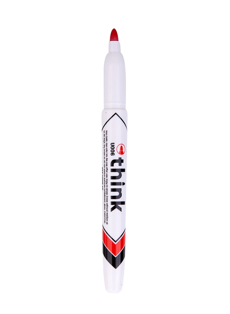 Deli 12-Piece Slim White Board Marker Bullet Tip Red Ink - Image 3