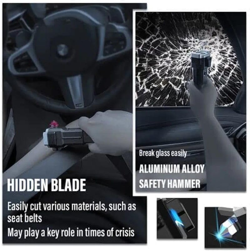 KD ZONE KD ZONE 3W LED Rechargeable Torch Emergency Flashlight with Safety Hammer Seat Belt Cutter 4 Light Modes Waterproof Shockproof USB Charging Long Distance Beam for Outdoor Camping Car Use  - Image 3