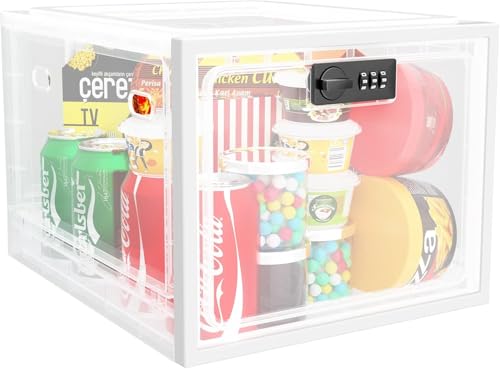 iBune Large Medication Lock Box, Lockable Medicine Storage Box for Medicine Safe/Phone/Refrigerator/Personal Items/Home/Office/Dorm, White - Image 1