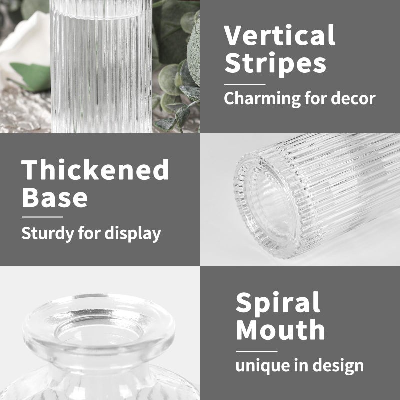 saiguomi Glass Bud Vases Set of 20, Living Bud Vases, Small Bud Vase in Bulk, Mini Flowers Vases for Centerpiece, Vintage Decorative Vase Set for Table Decorations, Wedding Reception, Home Decor (Clear) - Image 3