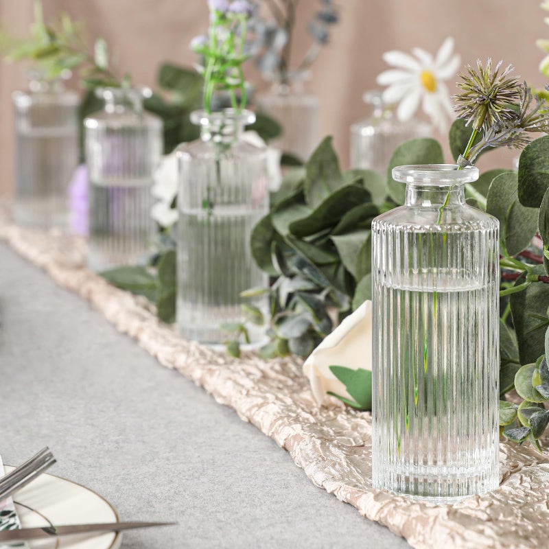 saiguomi Glass Bud Vases Set of 20, Living Bud Vases, Small Bud Vase in Bulk, Mini Flowers Vases for Centerpiece, Vintage Decorative Vase Set for Table Decorations, Wedding Reception, Home Decor (Clear) - Image 2