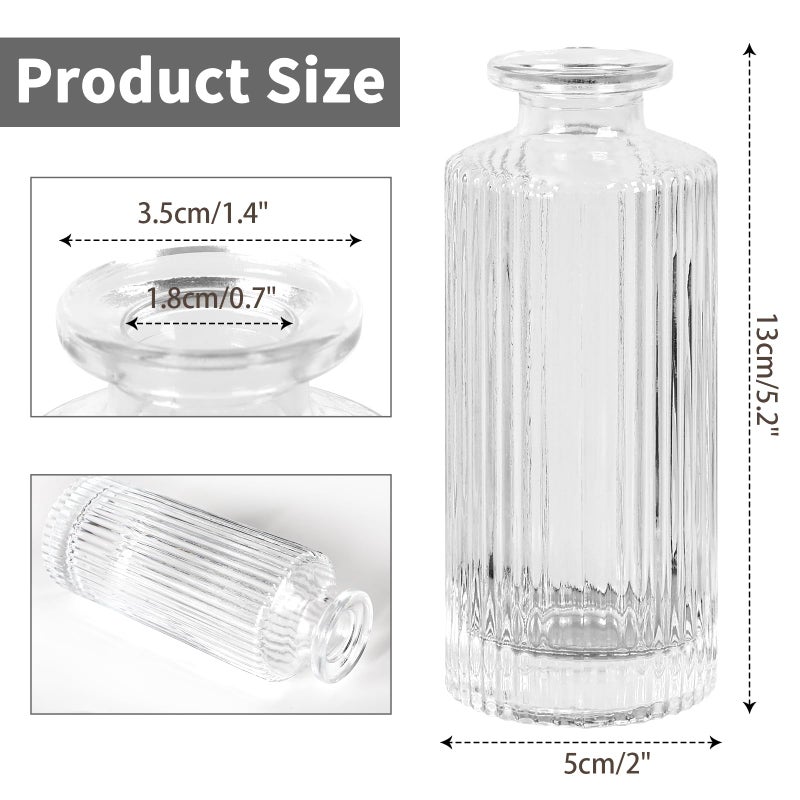 saiguomi Glass Bud Vases Set of 20, Living Bud Vases, Small Bud Vase in Bulk, Mini Flowers Vases for Centerpiece, Vintage Decorative Vase Set for Table Decorations, Wedding Reception, Home Decor (Clear) - Image 4