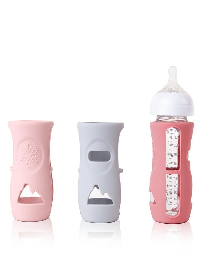 Dolreme 3 Pack Silicone Sleeve for Avent Natural Glass Baby Bottles, Compatible Philips Avent Glass Natural Baby Bottle 8oz - Image 1