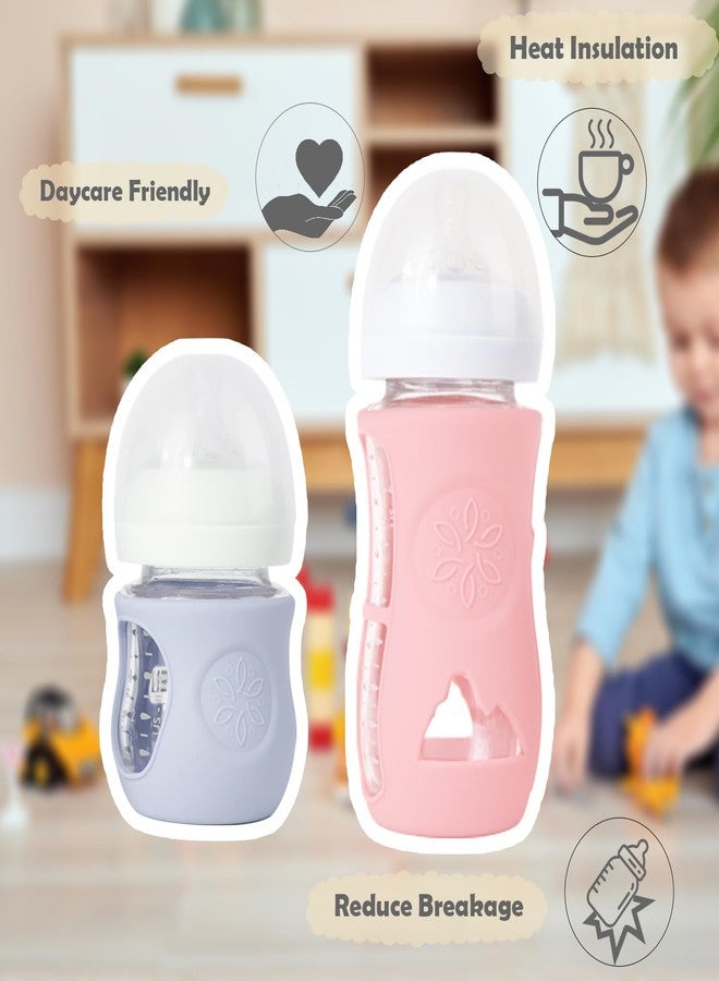 Dolreme 3 Pack Silicone Sleeve for Avent Natural Glass Baby Bottles, Compatible Philips Avent Glass Natural Baby Bottle 8oz - Image 3
