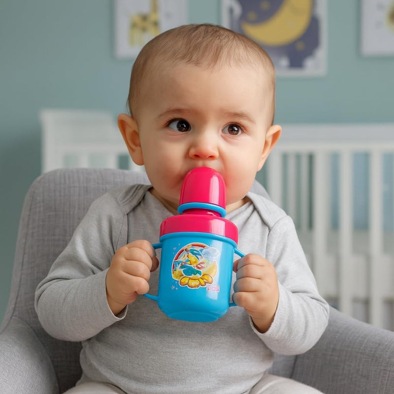 Nabhya Hippo Stainless Steel Baby Spout Sipper Cup for Kids Age 3 Months to 18 Months 250 ML (Sky Blue) - Image 2