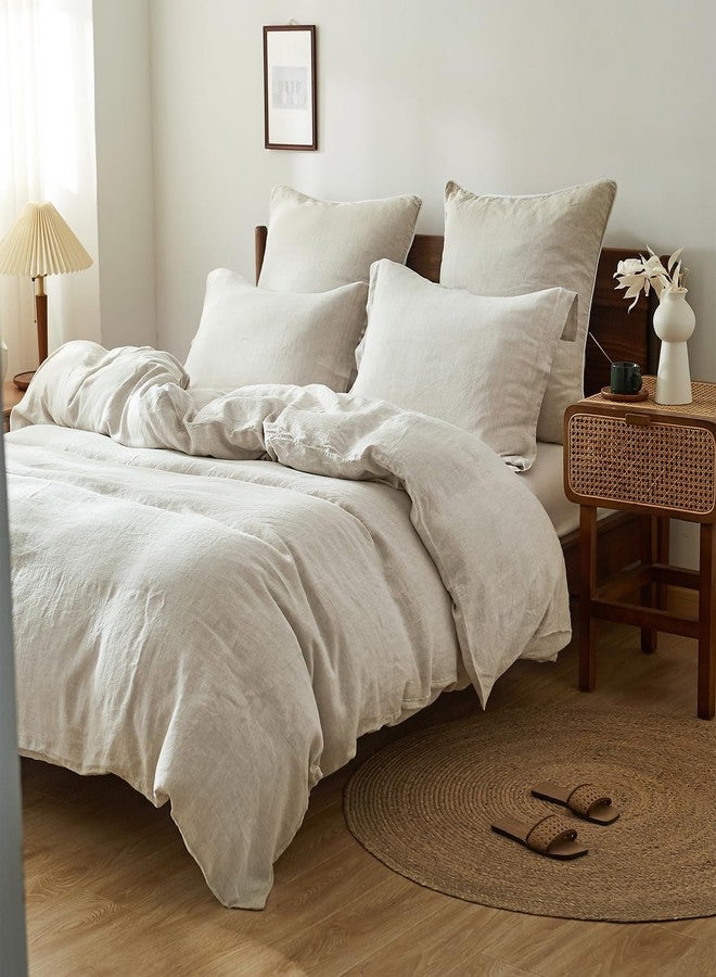 King Linens أغطية وسائد كينج لينينز من الكتان الفرنسي 100%، تصميم أساسي - عبوة من قطعتين - لون موحد مغسول، كتان طبيعي ناعم ومسامي - كتان، 20 بوصة × 26 بوصة - Image 5