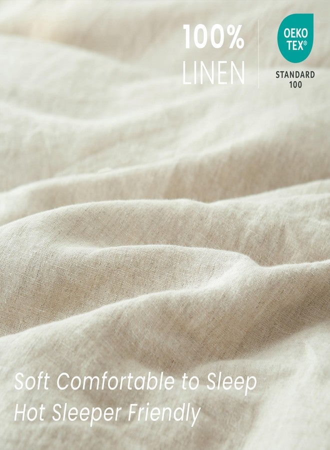 King Linens أغطية وسائد كينج لينينز من الكتان الفرنسي 100%، تصميم أساسي - عبوة من قطعتين - لون موحد مغسول، كتان طبيعي ناعم ومسامي - كتان، 20 بوصة × 26 بوصة - Image 2