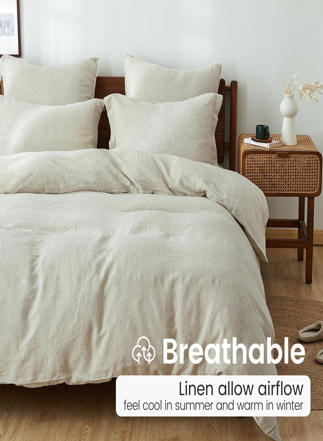 King Linens أغطية وسائد كينج لينينز من الكتان الفرنسي 100%، تصميم أساسي - عبوة من قطعتين - لون موحد مغسول، كتان طبيعي ناعم ومسامي - كتان، 20 بوصة × 26 بوصة - Image 3
