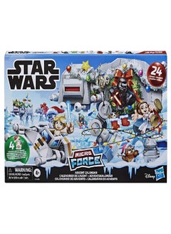 STAR WARS Micro Force Advent Calendar Holiday Display with 24 Collectible Surprise Mini Figures and 7, Kids Ages 4 and Up