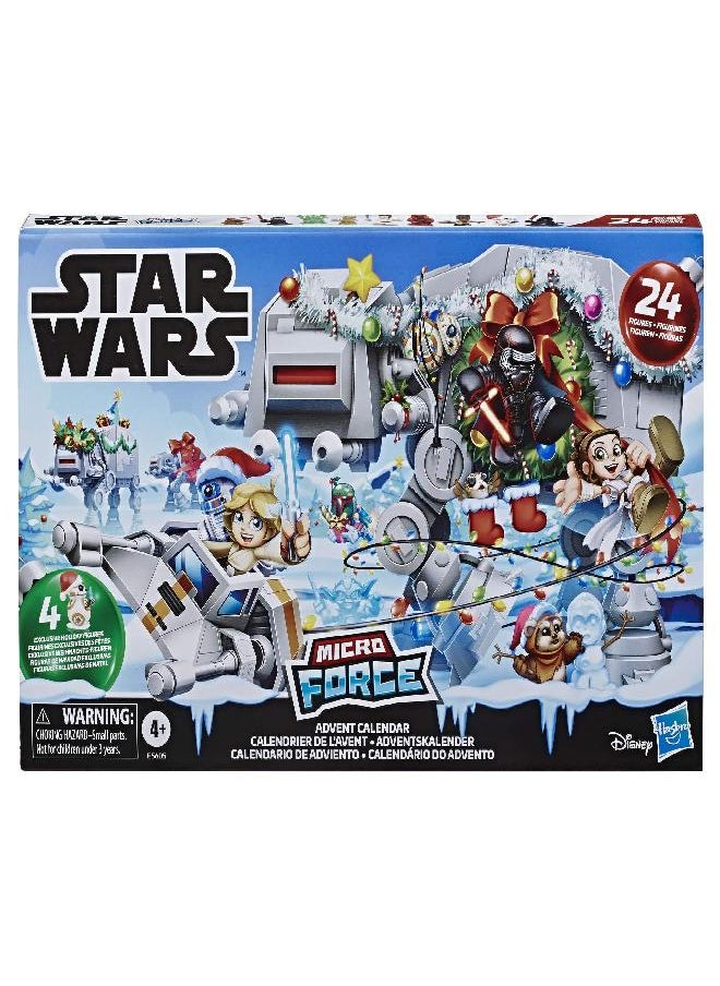 STAR WARS - STAR WARS Micro Force Advent Calendar Holiday Display with 24 Collectible Surprise Mini Figures and 7, Kids Ages 4 and Up - Image 1