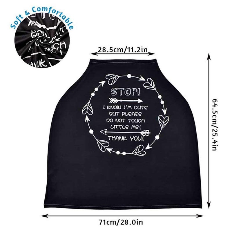 TANOFAR Car Seat Covers for Babies, No Touching Sign Car seat Canopy, Infant Stroller Covers for Newborn Girl Boy, Multiuse Nursing Covers for Breastfeeding, Ultra-Soft Breathable, High Chair Cover, Black - Image 4