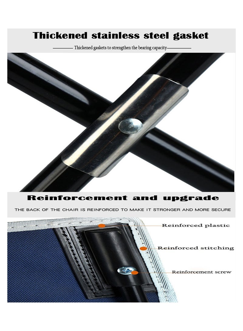 Inder Portable Folding Fishing Chair Lightweight Camping Back Rest Stool Durable Beach Chair Suitable for Outdoor Activities Hiking Picnic with Side Pockets Carry Bag - Image 3