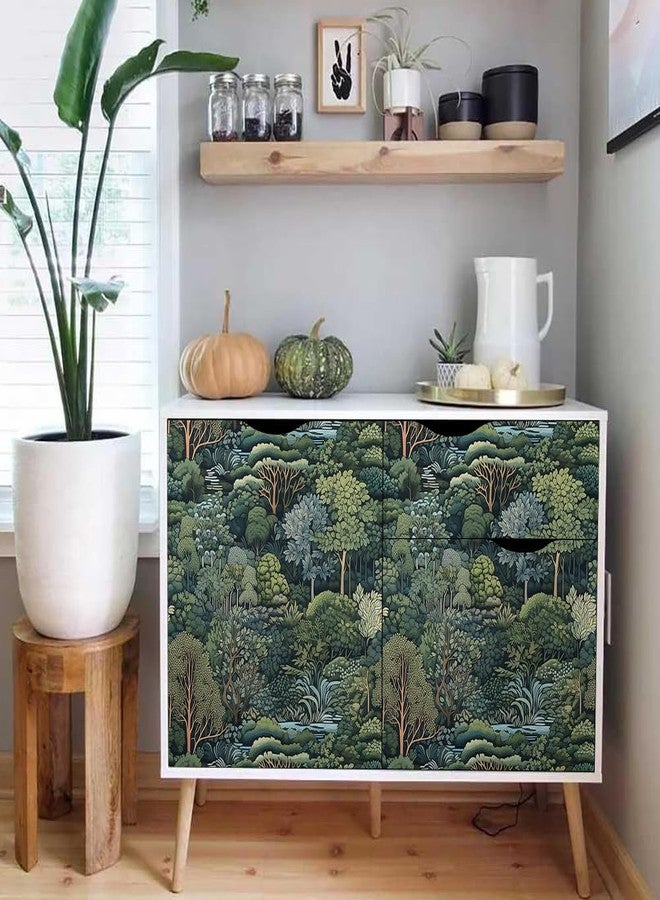 MuralPeel ورق جدران MuralPeel Green Forest Summer Trees River Landscape، سهل التقشير واللصق، بتصميم كلاسيكي، ورق لاصق ذاتي قابل للإزالة، مناسب لخزائن المطبخ، مناسب للمستأجرين - Image 5