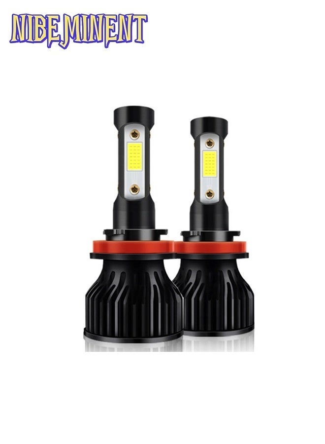 NIBEMINENT V7 H4 LED Headlight Bulbs, 4-Sided LED Chips 360° Illumination, 48W 12000LM 6500K Super Bright White, Hi/Lo Beam, Plug & Play for Car Motorcycle (2 Pack) - Image 2