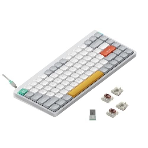 nuphy Air75 V2 Portable 75% Mechanical Keyboard,Wireless Keyboard,Supports Bluetooth/2.4G/USB-C RGB Gaming Keyboard,Compatible with Windows/Mac OS/Linux Systems White-Gateron Brown Switch - Image 1