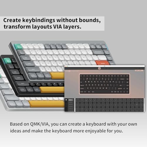 nuphy Air75 V2 Portable 75% Mechanical Keyboard,Wireless Keyboard,Supports Bluetooth/2.4G/USB-C RGB Gaming Keyboard,Compatible with Windows/Mac OS/Linux Systems White-Gateron Brown Switch - Image 4