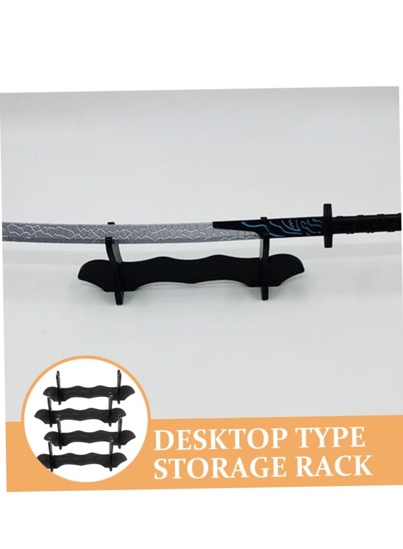 RATSAW 4pcs Figure Display Stand Swords Bracket Lightsaber Holder Samurai Stand Medieval Swords Stand Holder Swords Display Rack Wood Swords Stand Katana Stand Picture Gift Box Plastic  - Image 5