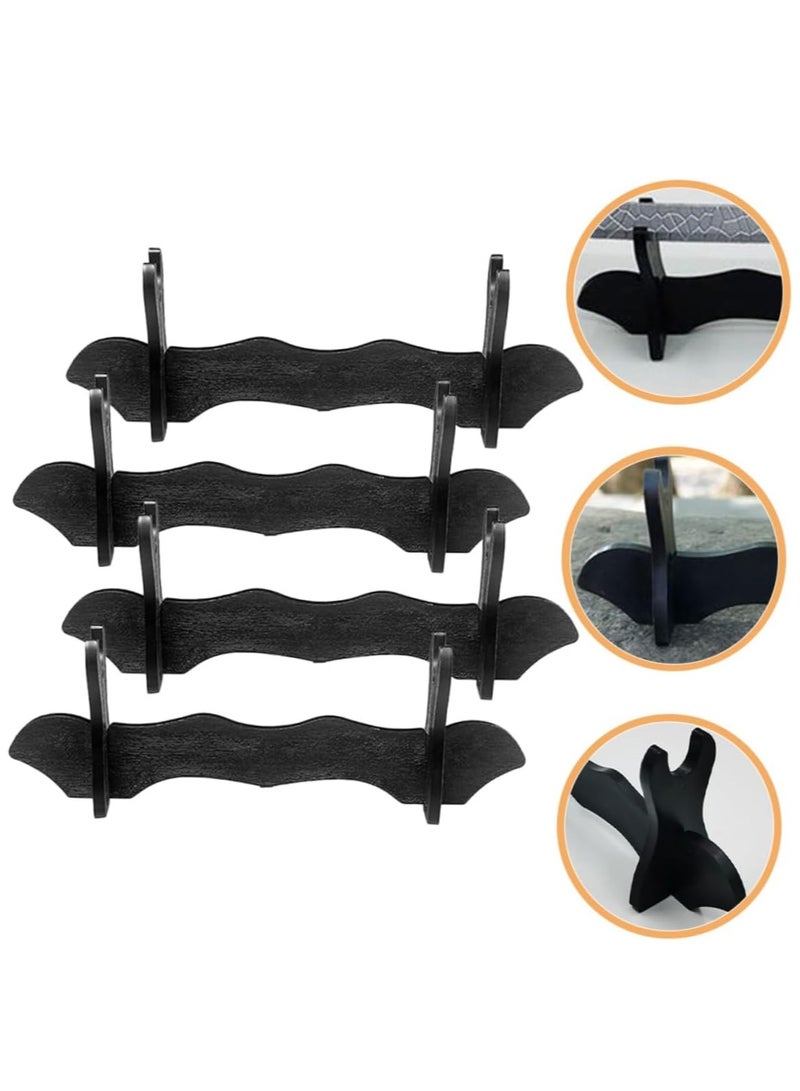 RATSAW 4pcs Figure Display Stand Swords Bracket Lightsaber Holder Samurai Stand Medieval Swords Stand Holder Swords Display Rack Wood Swords Stand Katana Stand Picture Gift Box Plastic  - Image 2