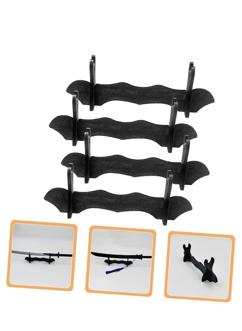 RATSAW 4pcs Figure Display Stand Swords Bracket Lightsaber Holder Samurai Stand Medieval Swords Stand Holder Swords Display Rack Wood Swords Stand Katana Stand Picture Gift Box Plastic  - Image 4