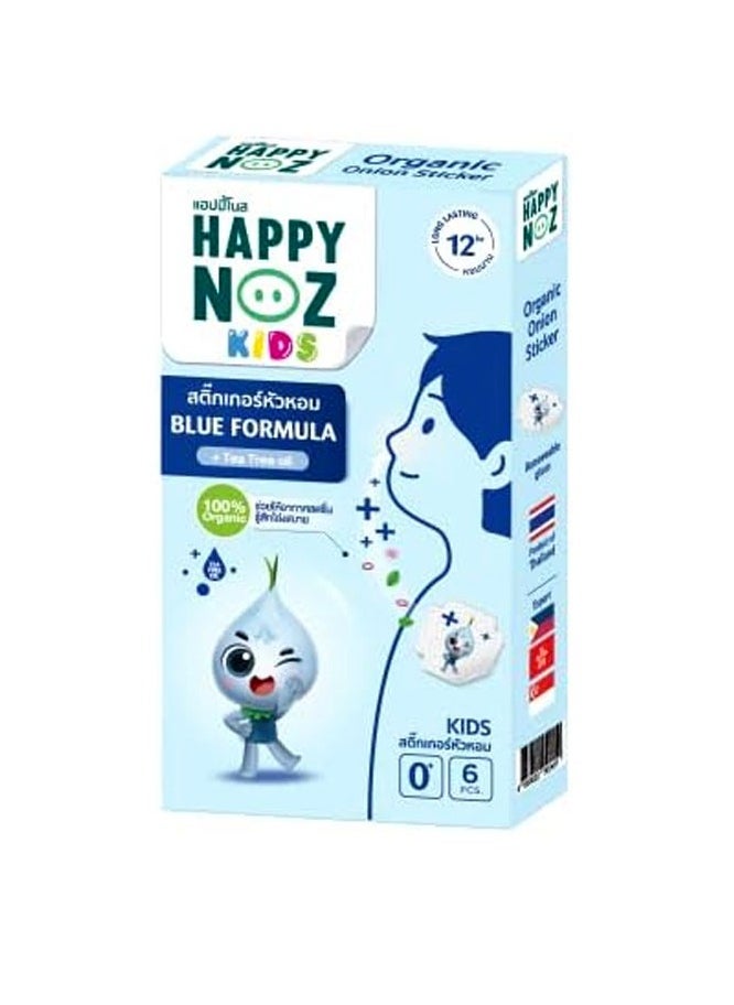 Happy Noz Happy Noz Organic Onion Sticker for Kids – Blue Formula with Tea Tree Oil | Natural Nasal Relief for Cold & Cough | 100% Organic | Baby Safe (0-6 Years) | 12+ Hour Long-Lasting Effect 