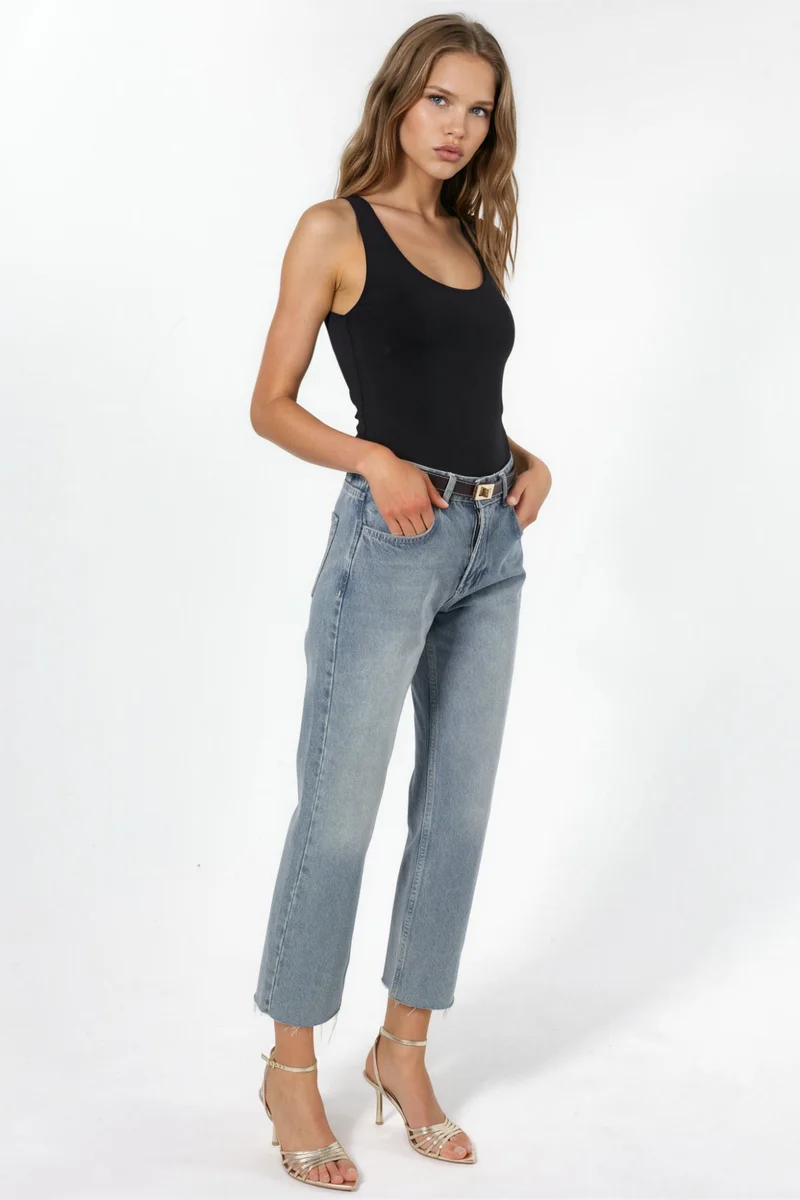 بوسيم BUSEM U Collar Knitted Cami Top