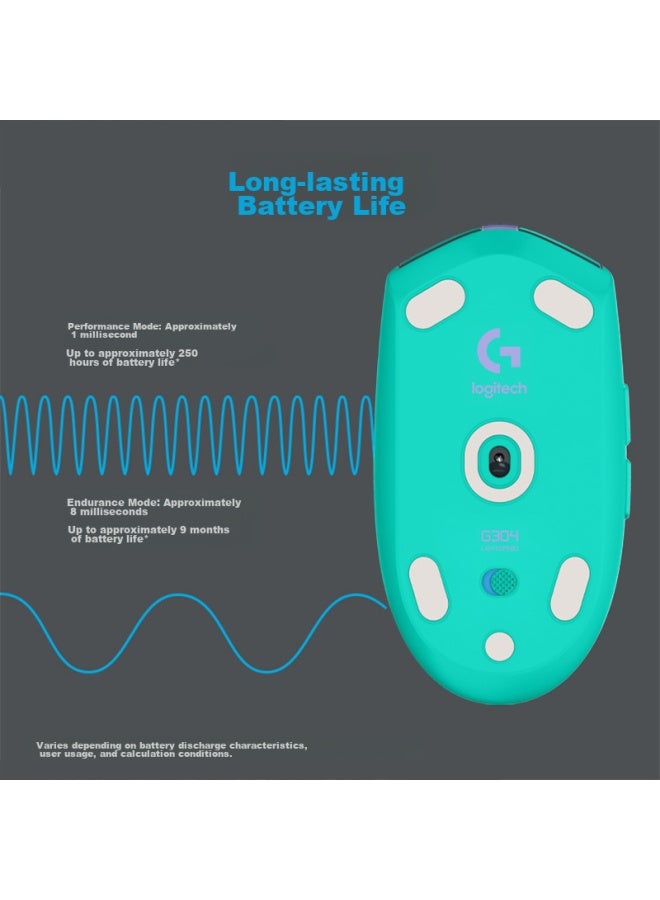 G304 Lightspeed Wireless Mouse, Gaming Mouse, Lightweight And Portable, Mouse Macro, For Pubg Fps League Of Legends Battle Royale, Birthday Gift, Green - Image 3
