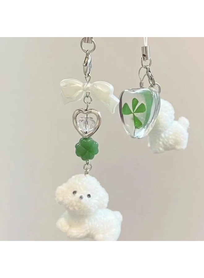 NIBEMINENT Phone Charm/ Chain Strap for Women Girls, Cartoon Girlish Heart Cell Phone Case Lanyard Wrist Strap