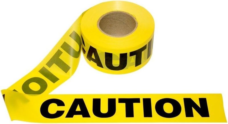 Cordova T15101 Bulk Pack 15MIL Yellow Caution Barricade Tape 3 in x 1000 ft Roll 12Pack