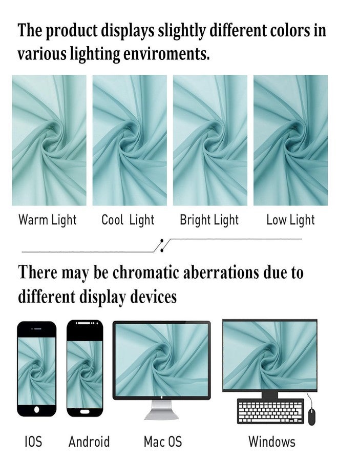 Lecloud Aqua Sheer Curtains for Bedroom 84 Inches Long 2 Panels, Voile Solid Transparent Modern Farmhouse Decor Drapes, Dual Rod Pockets Window Curtains for Living Room, Each Panel 42" W x 84" L - Image 4