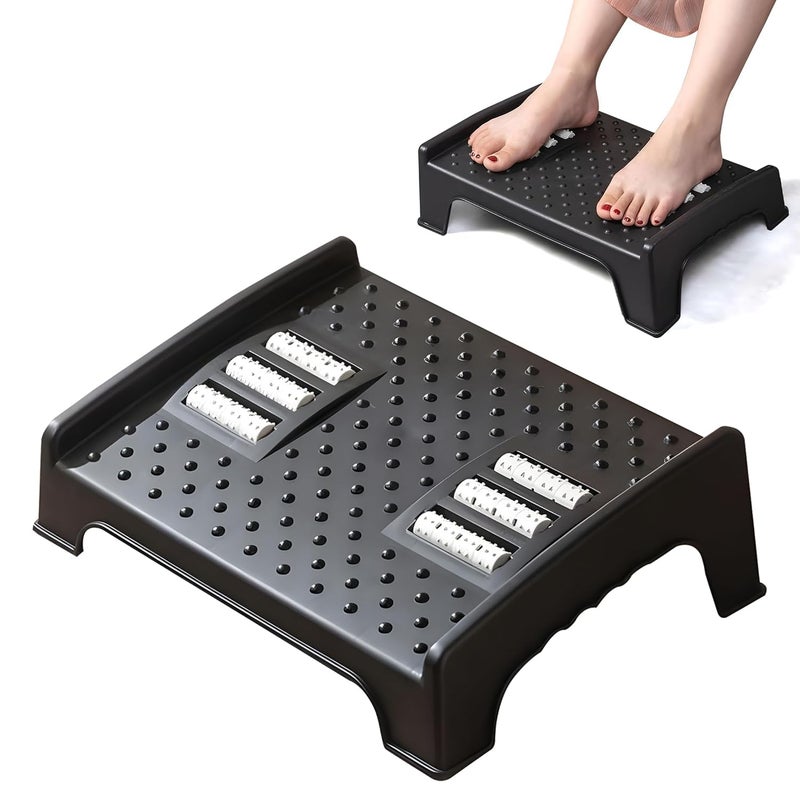 Guellix Footrest for Office Chair with Massage Texture and Roller Ergonomic Footrest Under Desk with 6 Heights NonSlip Foot Stools for Office Leg Resting Stool for Home Office Table and Sofa 1 Pcs 29 x 8 x 40 - Image 1
