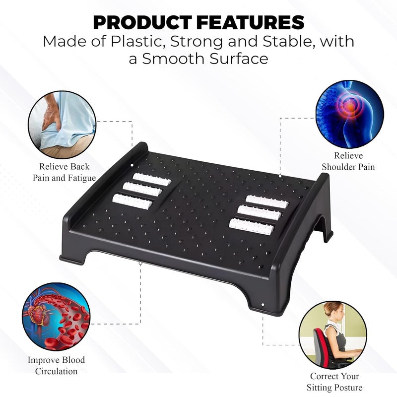 Guellix Footrest for Office Chair with Massage Texture and Roller Ergonomic Footrest Under Desk with 6 Heights NonSlip Foot Stools for Office Leg Resting Stool for Home Office Table and Sofa 1 Pcs 29 x 8 x 40 - Image 5