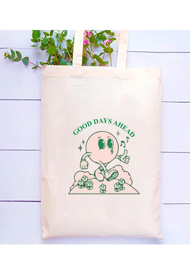 PRINTSHOP4ME Earth Hour Tote Bag-Cotton Canvas,Reusable-Perfect For School,Travel And Birthday Gift-Eco-Friendly Canvas Cotton Tote Bag For Women-Earth Day Gift  - Image 2