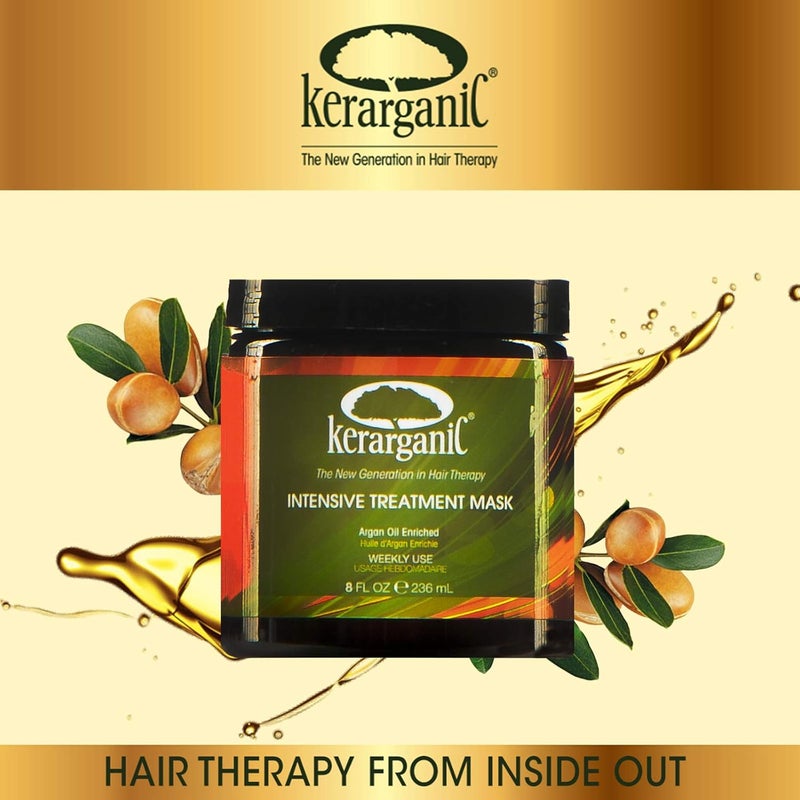 KERARGANIC Intensive Treatment Mask with Argan Oil - 8 oz Hair Repair Cream - Image 5