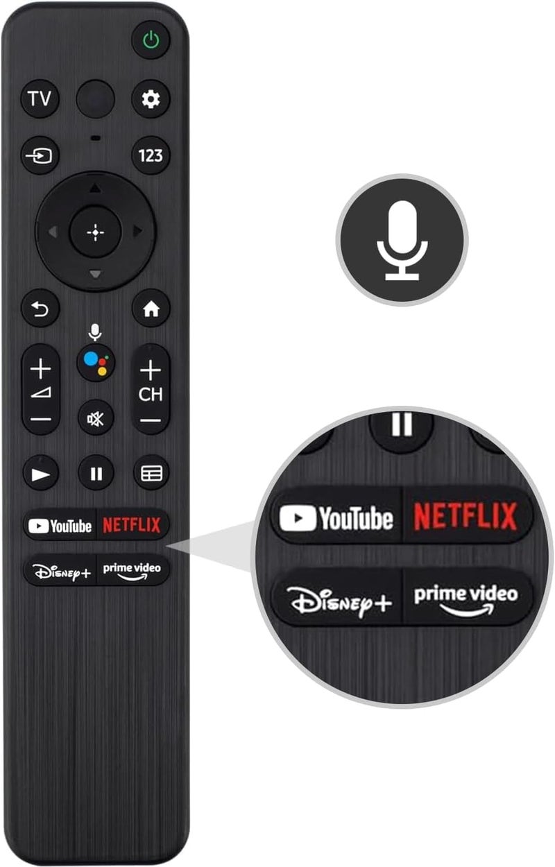 KPDP Voice Remote Replacement for Sony TV Remote for Smart Tv and Sony Bravia TVs for All 4K UHD LED LCD HD Smart TVs with YouTube Netflix Disney Plus Prime Video Quick Buttons - Image 3